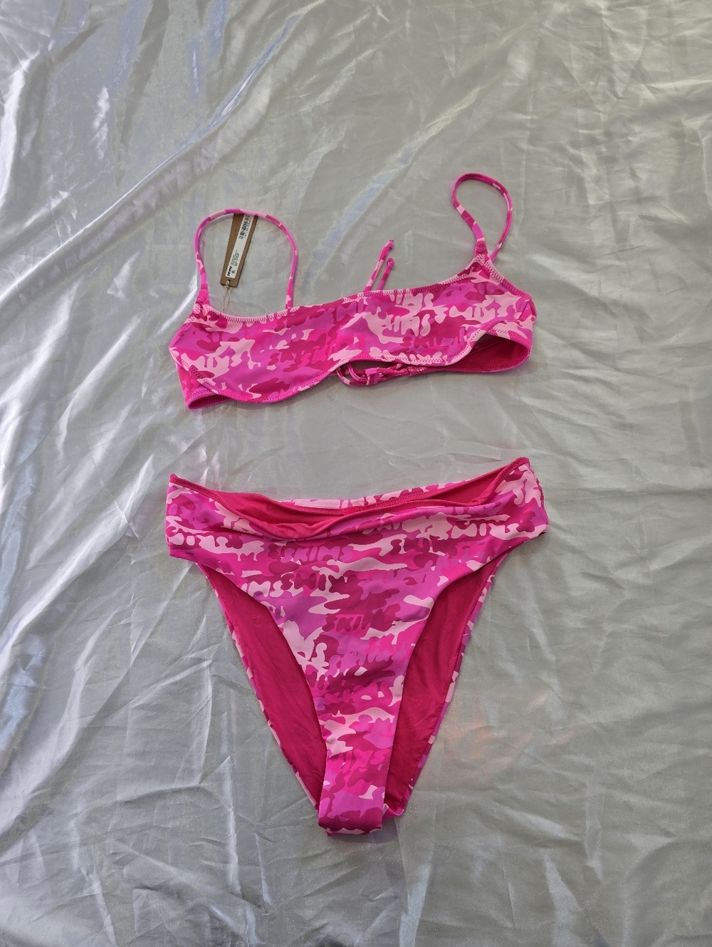 Skims Pink Camo Two-Piece Bikini Set
